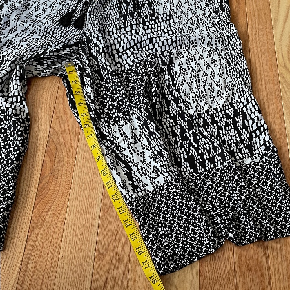 Simply Vera Vera Wang Wide Leg Pants Womens 2X Black White Patchwork Print Boho - Picture 5 of 9
